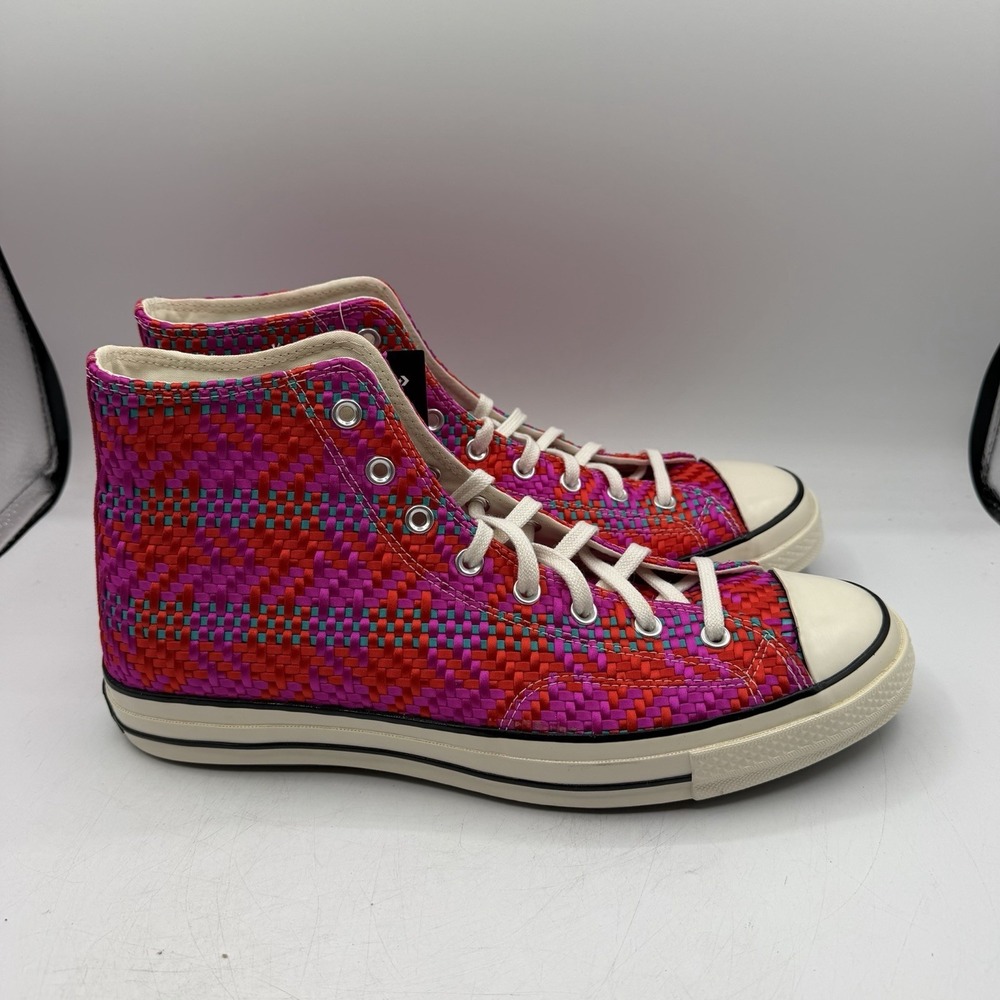 Converse Chuck 70 Hi Culture Weave Shoes Mens 10 Womens 12 Red‎ Pink 167990C - Picture 2 of 11